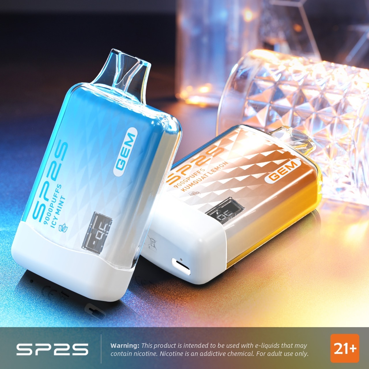 SP2S GEM 9000 拋棄式電子煙 | 智慧電量油量顯示 | 思博瑞一次性大容量 9000 口